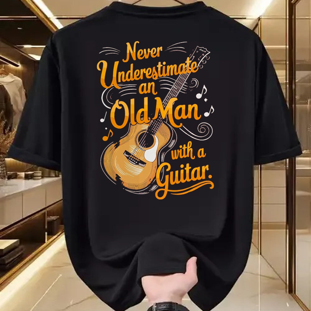 Guitar Lover Shirt, Funny Guitar UnisexT-Shirt/Hoodie/Sweatshirt HLT00 - Never Underestimate an Old Man with A Guitar Player T-Shirt, Men, Black, 3X-Large