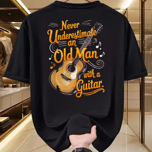 Guitar Lover Shirt, Funny Guitar UnisexT-Shirt/Hoodie/Sweatshirt HLT00 - Never Underestimate an Old Man with A Guitar Player T-Shirt, Men, Black, 3X-Large