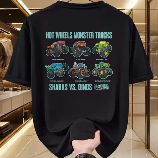 Best Dinosaur Lover Shirt, Funny Dinosaur UnisexT-Shirt/Hoodie/Sweatshirt HLT00 - Hot Wheels Monster Trucks Sharks vs. Dinos T-Shirt Tee for Men Women Boys and Girls