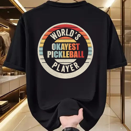 Funny Pickleball Shirt, Pickleball Lover Unisex T-Shirt/Hoodie/Sweatshirt HLT00 - Vintage Retro World's Okayest Pickleball Player T-Shirt