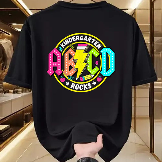 Best Student Shirt, Funny Back To School UnisexT-Shirt/Hoodie/Sweatshirt HLT00 - Kindergarten Rocks ABCD Back to School Funny Rock Teacher T-Shirt