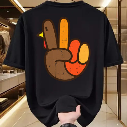Best Thanksgiving Family Shirt , Funny Thanksgiving UnisexT-Shirt/Hoodie/Sweatshirt HLT00 - Peace Sign Turkey Hand Cool Thanksgiving Hippie Men Women T-Shirt