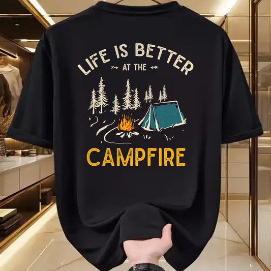 Funny Camping Shirt, Gift For Camping Lover Unisex T-Shirt/Hoodie/Sweatshirt HLT00 - Das Leben ist Besser am Lagerfeuer Funny Camper Camping T-Shirt