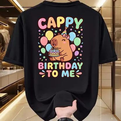 Cute Capybara Shirt, Funny Capybara UnisexT-Shirt/Hoodie/Sweatshirt HLT00 - Cappy Birthday Capybara Birthday to Me T-Shirt