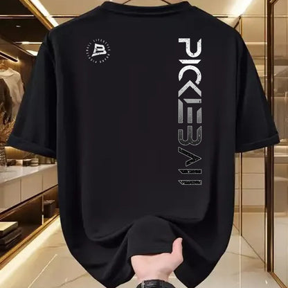 Funny Pickleball Shirt, Pickleball Lover Unisex T-Shirt/Hoodie/Sweatshirt HLT00 - Pickleball Distressed Black White Gradient T-Shirt