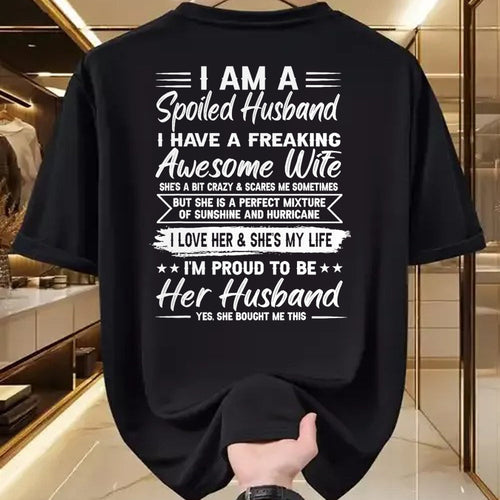 Best Wife Shirt, Wife and Husband Unisex T-Shirt/Hoodie/Sweatshirt HLT00 - Gift for wife T shirt, spoiled wife   I Am A Spoiled Husband I Have A Freaking Awesome Wife T-Shirt (1)