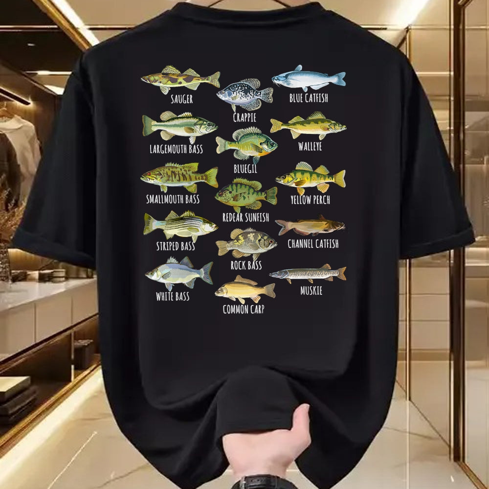 Funny Fishing Shirt, Gift For Fishing Lover Unisex T-Shirt/Hoodie/Sweatshirt HLT00 - Kids Fish Species Biology Types of Freshwater Fish Fishing T-Shirt