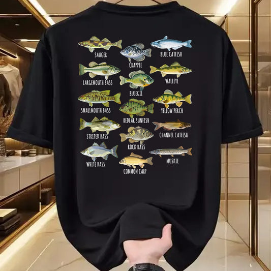 Funny Fishing Shirt, Gift For Fishing Lover Unisex T-Shirt/Hoodie/Sweatshirt HLT00 - Kids Fish Species Biology Types of Freshwater Fish Fishing T-Shirt