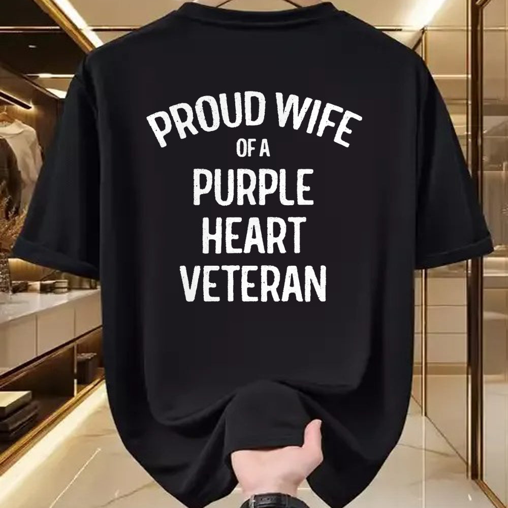 Best Wife Shirt, Wife and Husband Unisex T-Shirt/Hoodie/Sweatshirt HLT00 - Gift for wife T shirt, lucky wife   Wife of Purple Heart Veteran Shirt Proud Military Family T-Shirt
