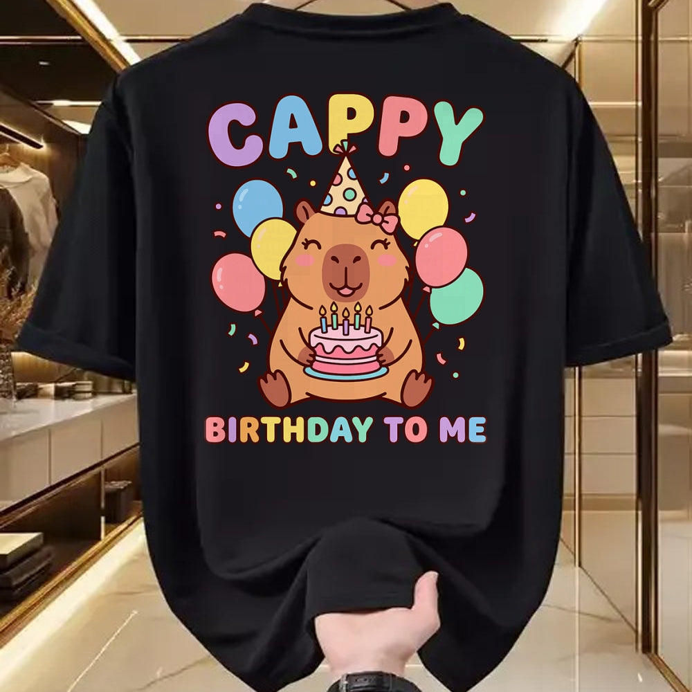 Cute Capybara Shirt, Funny Capybara UnisexT-Shirt/Hoodie/Sweatshirt HLT00 - Cappy Birthday to Me Happy Birthday T-Shirt