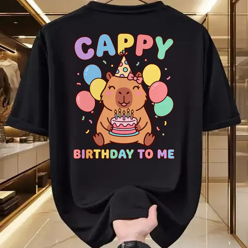 Cute Capybara Shirt, Funny Capybara UnisexT-Shirt/Hoodie/Sweatshirt HLT00 - Cappy Birthday to Me Happy Birthday T-Shirt