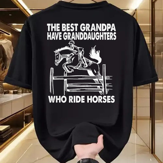Best Grandpa Shirt, Proud Grandpa Unisex T-Shirt/Hoodie/Sweatshirt HLT00 - The Best Grandpa Have Granddaughters Who Ride Horses T-Shirt
