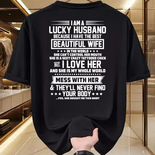Best Wife Shirt, Wife and Husband Unisex T-Shirt/Hoodie/Sweatshirt HLT00 - Gift for wife T shirt, lucky wife   I am a lucky husband because i have the best beautiful wife Swea