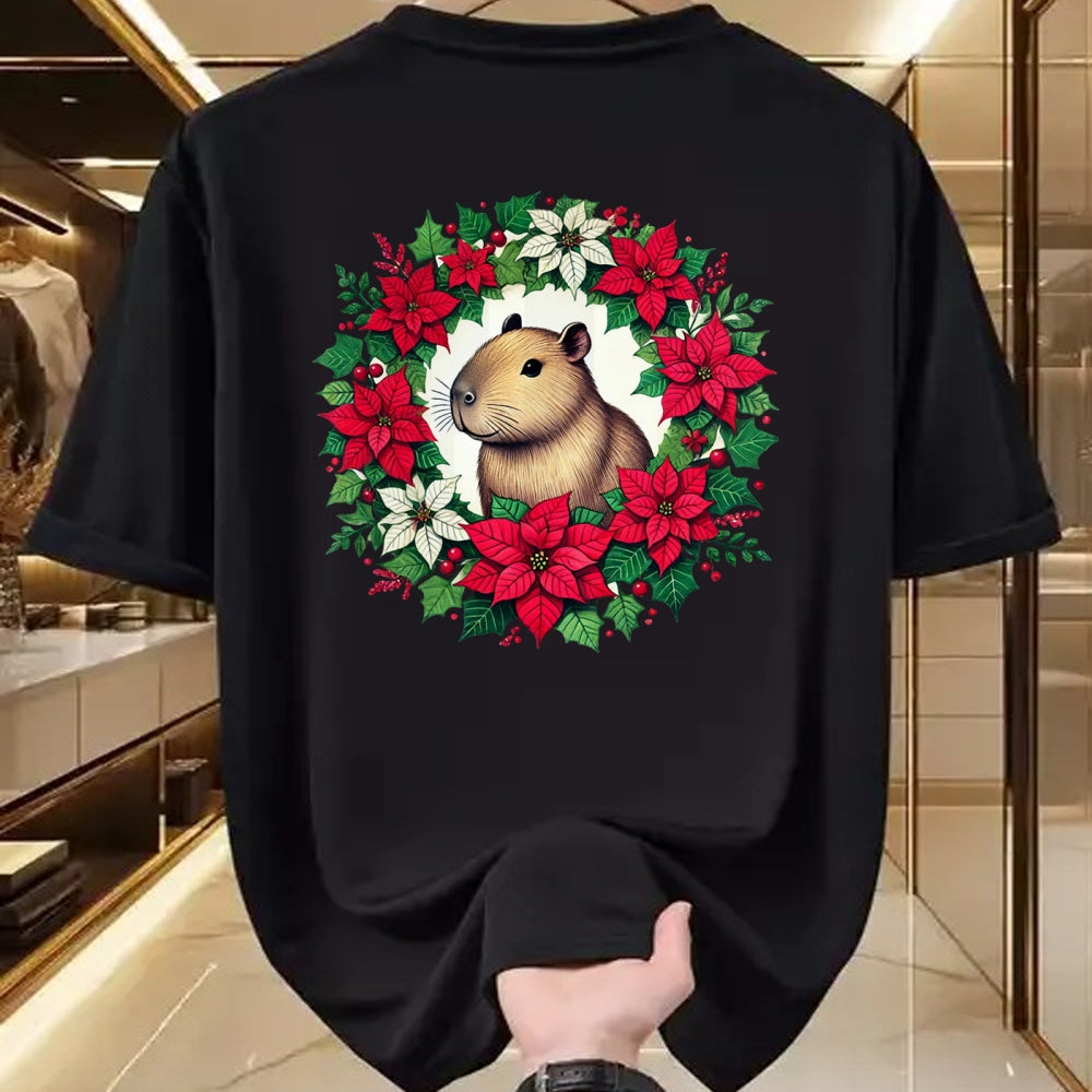 Cute Capybara Shirt, Funny Capybara UnisexT-Shirt/Hoodie/Sweatshirt HLT00 - Capybara Christmas illustration Long Sleeve T-Shirt
