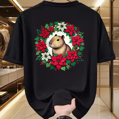 Cute Capybara Shirt, Funny Capybara UnisexT-Shirt/Hoodie/Sweatshirt HLT00 - Capybara Christmas illustration Long Sleeve T-Shirt