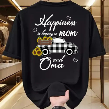 Best Grandma Shirt, Proud Grandma Unisex T-Shirt/Hoodie/Sweatshirt HLT00 - Sunflower Grandma Shirt Happiness is being a Mom and Oma T-Shirt (1)