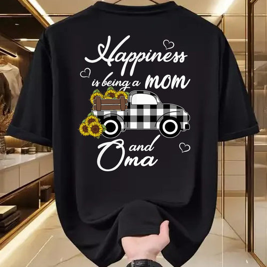 Best Grandma Shirt, Proud Grandma Unisex T-Shirt/Hoodie/Sweatshirt HLT00 - Sunflower Grandma Shirt Happiness is being a Mom and Oma T-Shirt (1)