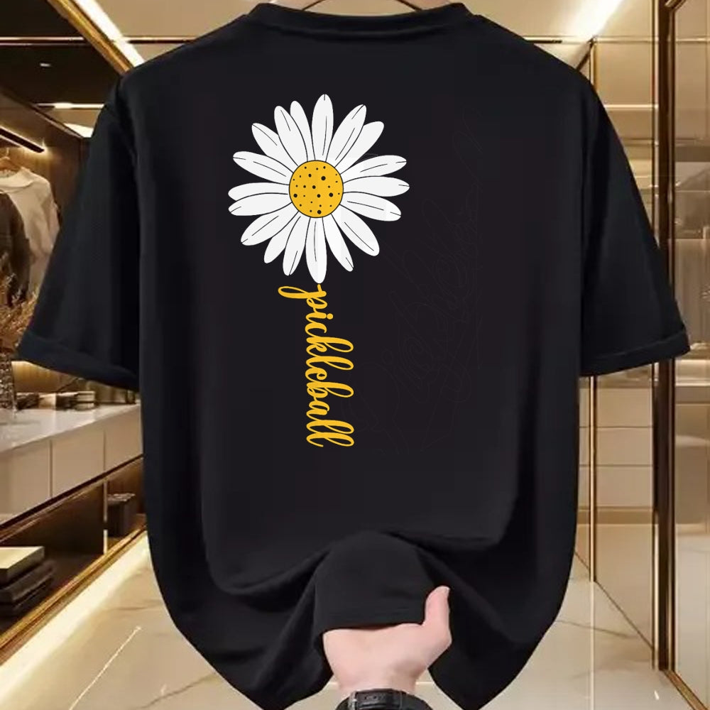 Funny Pickleball Shirt, Pickleball Lover Unisex T-Shirt/Hoodie/Sweatshirt HLT00 - Pickleball Daisy Flower T-Shirt