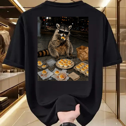 Best Thanksgiving Family Shirt , Funny Thanksgiving UnisexT-Shirt/Hoodie/Sweatshirt HLT00 - Raccoon Eating Deviled Eggs Funny Thanksgiving Humor T-Shirt