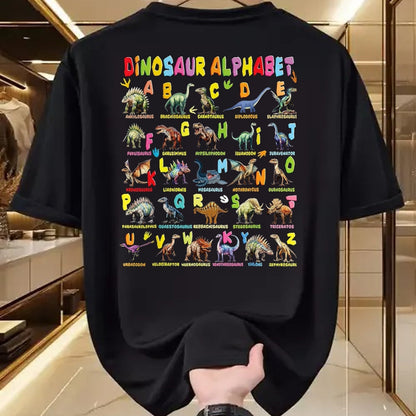 Best Dinosaur Lover Shirt, Funny Dinosaur UnisexT-Shirt/Hoodie/Sweatshirt HLT00 - Types of Dinosaurs Alphabet A-Z ABC Dino Boys Kids Girls T-Shirt, Men, Black, 3X-Large