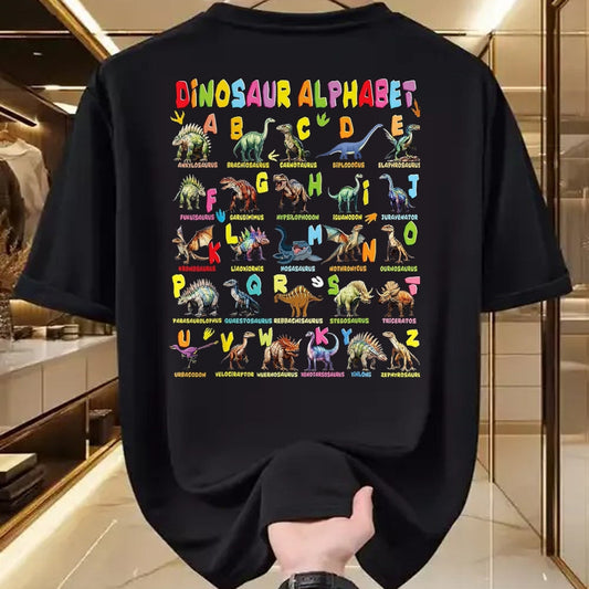 Best Dinosaur Lover Shirt, Funny Dinosaur UnisexT-Shirt/Hoodie/Sweatshirt HLT00 - Types of Dinosaurs Alphabet A-Z ABC Dino Boys Kids Girls T-Shirt, Men, Black, 3X-Large