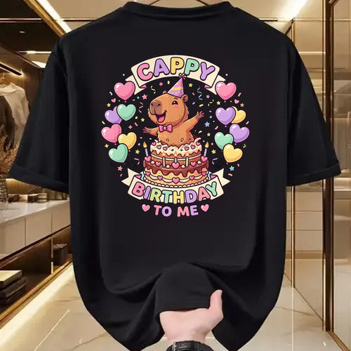 Cute Capybara Shirt, Funny Capybara UnisexT-Shirt/Hoodie/Sweatshirt HLT00 - Capybara Birthday Kawaii Girl Cappy Birthday to Me T-Shirt
