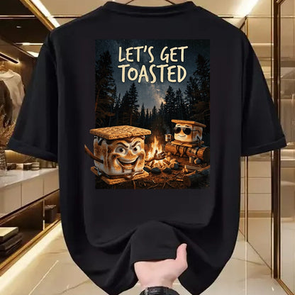 Funny Camping Shirt, Gift For Camping Lover Unisex T-Shirt/Hoodie/Sweatshirt HLT00 - Let_s Get Toasted Camping S_Mores Marshmallow Smores T-Shirt