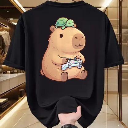 Cute Capybara Shirt, Funny Capybara Unisex T-Shirt/Hoodie/Sweatshirt HLT00 - Cute Capybara Anime Gamer Turtle Funny Graphic Kawaii T-Shirt