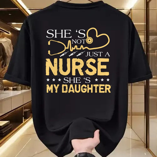 Funny Nurse Shirt, Nurse Unisex T-Shirt/Hoodie/Sweatshirt HLT00 - My Daughter Is A Nurse Proud Nurse's Mom Dad RN LPN Family T-Shirt (3)