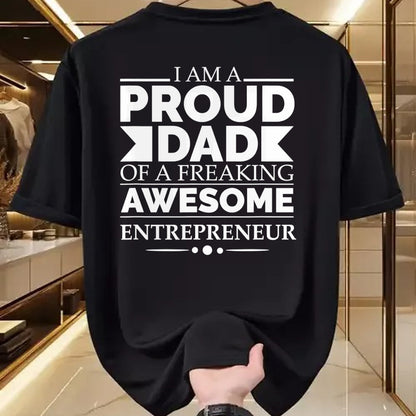 Gift for Dad Shirt, Funny Dad Unisex T-Shirt/Hoodie/Sweatshirt HLT00 – Proud Dad of an Awesome Entrepreneur Father_s Day Gift T-Shirt