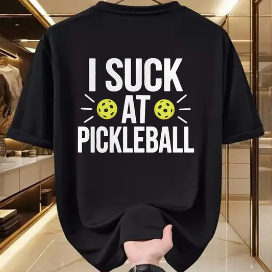 Funny Pickleball Shirt, Pickleball Lover Unisex T-Shirt/Hoodie/Sweatshirt HLT00 - I Suck At Pickleball T-Shirt