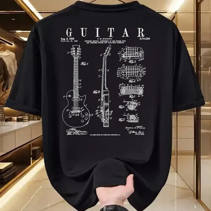 Guitar Lover Shirt, Funny Guitar UnisexT-Shirt/Hoodie/Sweatshirt HLT00 - Electric Guitar Vintage Patent Guitarist Drawing Print T-Shirt