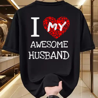 Best Wife Shirt, Wife and Husband Unisex T-Shirt/Hoodie/Sweatshirt HLT00 - I Love My Awesome Husband T-Shirt for Women Gift T-Shirt (1)