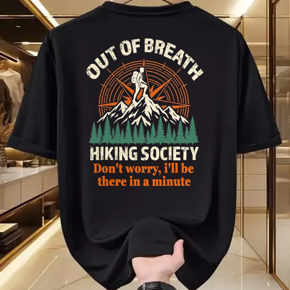 Funny Camping Shirt, Gift For Camping Lover Unisex T-Shirt/Hoodie/Sweatshirt HLT00 - Out of Breath Hiking Society Camping Mountain Funny T-Shirt