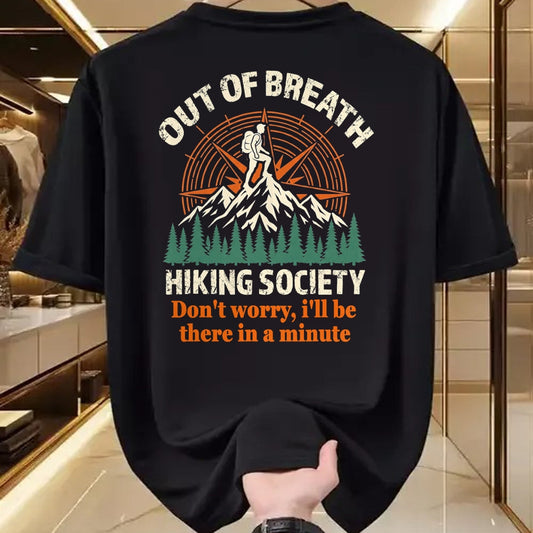 Funny Camping Shirt, Gift For Camping Lover Unisex T-Shirt/Hoodie/Sweatshirt HLT00 - Out of Breath Hiking Society Camping Mountain Funny T-Shirt