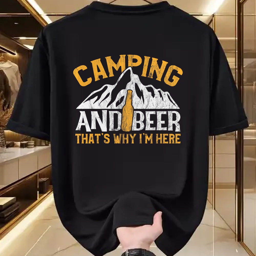 Funny Camping Shirt, Gift For Camping Lover Unisex T-Shirt/Hoodie/Sweatshirt HLT00 - Camping and Drinking Shirt Camping and Beer Why I_m Here Tee T-Shirt