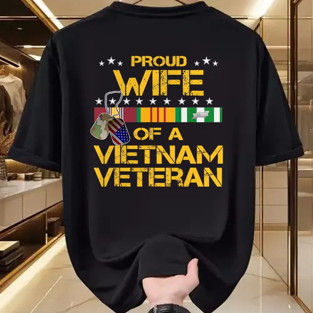Best Wife Shirt, Wife and Husband Unisex T-Shirt/Hoodie/Sweatshirt HLT00 - Gift for wife T shirt, lucky wife   Proud Wife Of A Vietnam Veteran My Husband Is A Hero T-shirt T-S
