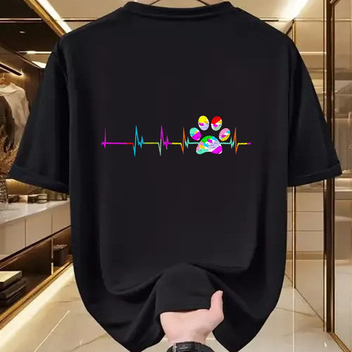 Dog Love Shirt, Dog Lover Gift T-Shirt/Hoodie/Sweatshirt HLT00 - Dog Paw Heart - Dog Paw Print Heartbeat Shirt Women Girls Mom Love Dogs T-Shirt