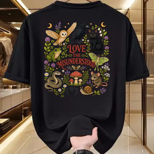 Cat Love Shirt, Funny Cat Lover Gift UnisexT-Shirt/Hoodie/Sweatshirt HLT00 - Love The Misunderstood Bat Raven Cat Snake Spider Moth Frog T-Shirt (3)