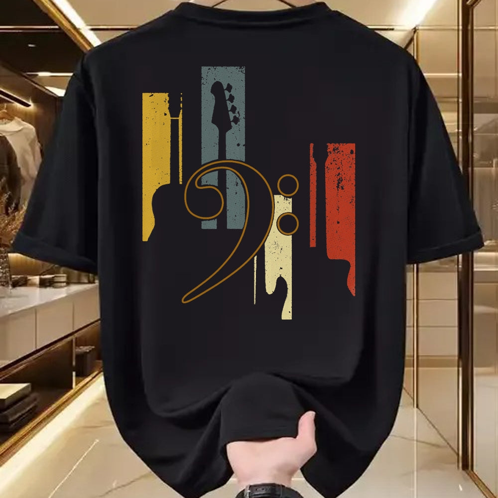 Guitar Lover Shirt, Funny Guitar UnisexT-Shirt/Hoodie/Sweatshirt HLT00 - Bass Clef Vintage Bass Guitar Players Music Vintage Guitar T-Shirt