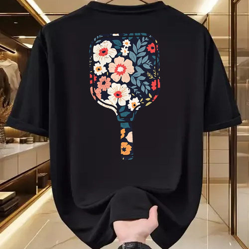 Funny Pickleball Shirt, Pickleball Lover Unisex T-Shirt/Hoodie/Sweatshirt HLT00 - Pickle Ball Paddle Flowers Pickleball Racket Women Girls Kid T-Shirt