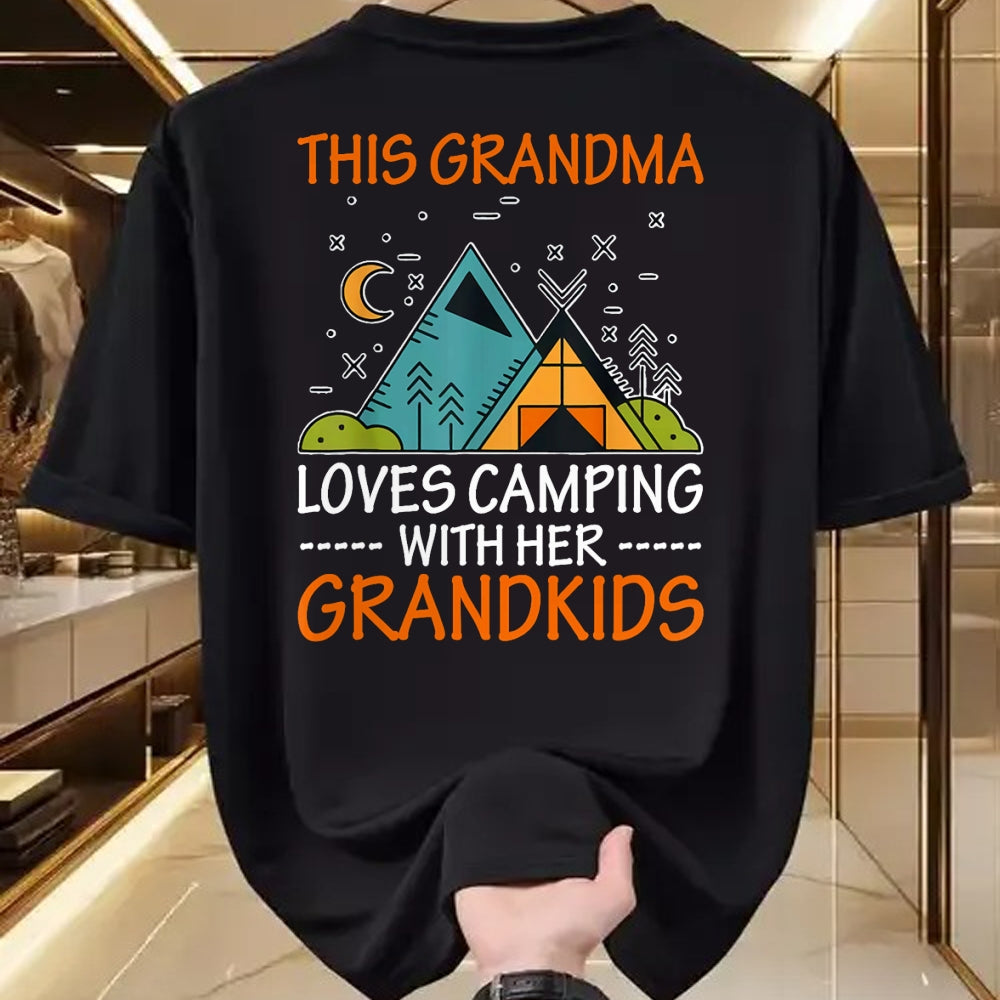 Best Grandma Shirt, Proud Grandma Unisex T-Shirt/Hoodie/Sweatshirt HLT00 - This Grandma Loves Camping with Her Grandkids T-Shirt T-Shirt