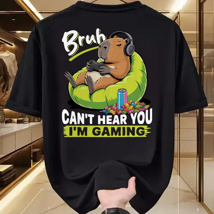Cute Capybara Shirt, Funny Capybara Unisex T-Shirt/Hoodie/Sweatshirt HLT00 - Capybara Gamer Gaming T-Shirt