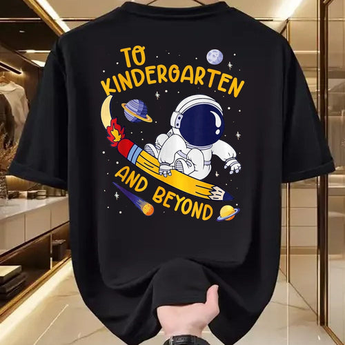 Best Student Shirt, Funny Back To School UnisexT-Shirt/Hoodie/Sweatshirt HLT00 - to Kindergarten and Beyond Astronaut Back to School T-Shirt, Women, Black, Large