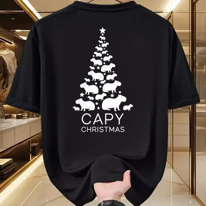 Cute Capybara Shirt, Funny Capybara Unisex T-Shirt/Hoodie/Sweatshirt HLT00 - Cute Capybara Christmas Tree Shirt, Funny Capy Holidays T-Shirt