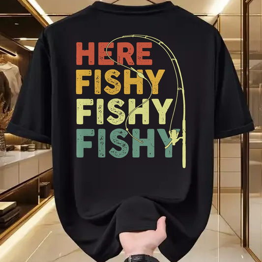 Funny Fishing Shirt, Gift For Fishing Lover Unisex T-Shirt/Hoodie/Sweatshirt HLT00 - Fishing Here-Fishy Bass Fish Dad Funny T-Shirt