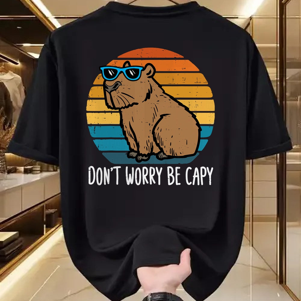 Cute Capybara Shirt, Funny Capybara Unisex T-Shirt/Hoodie/Sweatshirt HLT00 - Dont Worry Be Capy Capybara Retro Men Boys Kids Youth Women T-Shirt