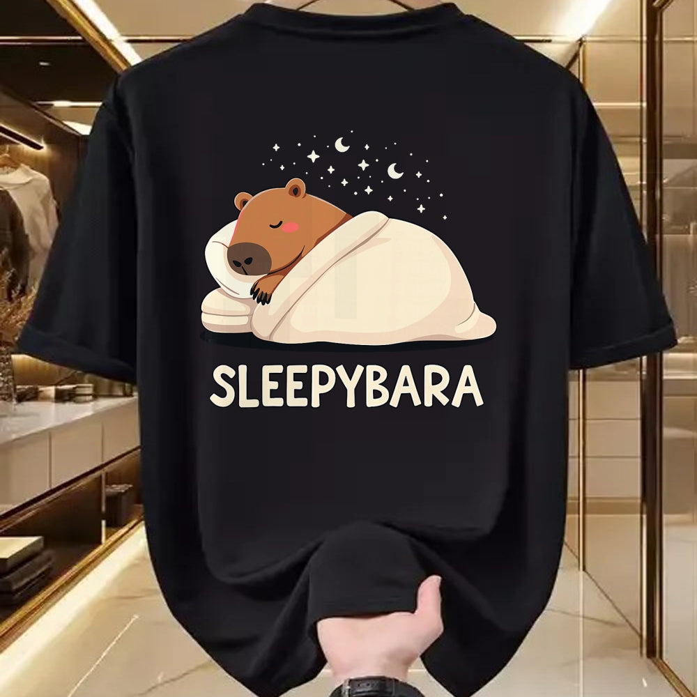Cute Capybara Shirt, Funny Capybara Unisex T-Shirt/Hoodie/Sweatshirt HLT00 - Capybara Sleep Pajamas Sleepybara T-Shirt