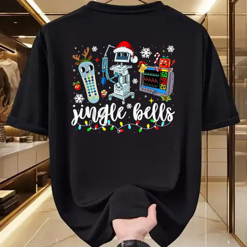 Funny Nurse Shirt, Nurse Unisex T-Shirt/Hoodie/Sweatshirt HLT00 - Funny Jingle Bells Telemetry Nurse Christmas Tech Nursing T-Shirt