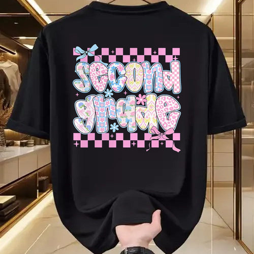 Best Student Shirt, Funny Back To School UnisexT-Shirt/Hoodie/Sweatshirt HLT00 - Second 2nd Grade Coquette Bow Back to School Teacher Girls T-Shirt
